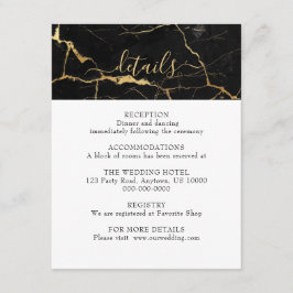 Schwarz-Gold-Marmor-Design-Hochzeit Begleitkarte