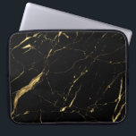 Schwarz-Gold-Marmor-Designer Laptopschutzhülle<br><div class="desc">Ein goldenes Marmormuster aus Schwarz und Imitat fühlt sich luxuriös und reich an diesem stilvollen Laptop-Ärmel an. Kunst und Design © 1201AM Design Studio</div>