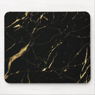 Schwarz-Gold-Marmor-Designer Mousepad