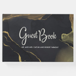Schwarz-Gold-Marmor Gästebuch