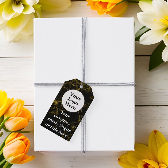 Schwarz-Gold-Marmor Geschenkanhänger (Von Creator hochgeladen)