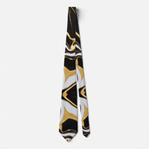 Schwarz-Gold-Marmor Krawatte