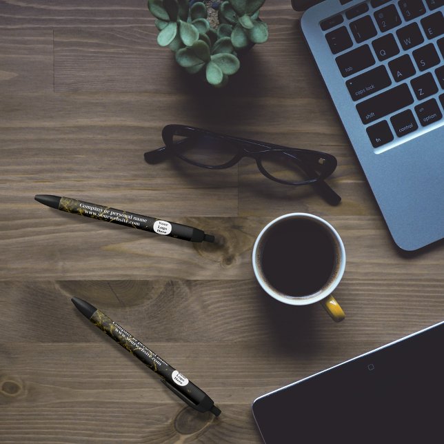 Schwarz-Gold-Marmor Kugelschreiber (Von Creator hochgeladen)