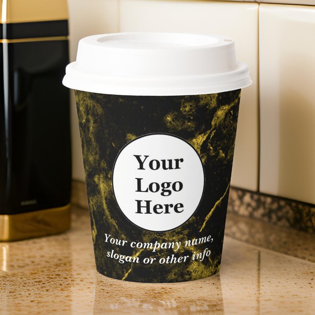 Schwarz-Gold-Marmor Pappbecher (Von Creator hochgeladen)