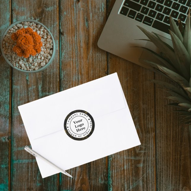 Schwarz-Gold-Marmor Runder Aufkleber (Von Creator hochgeladen)