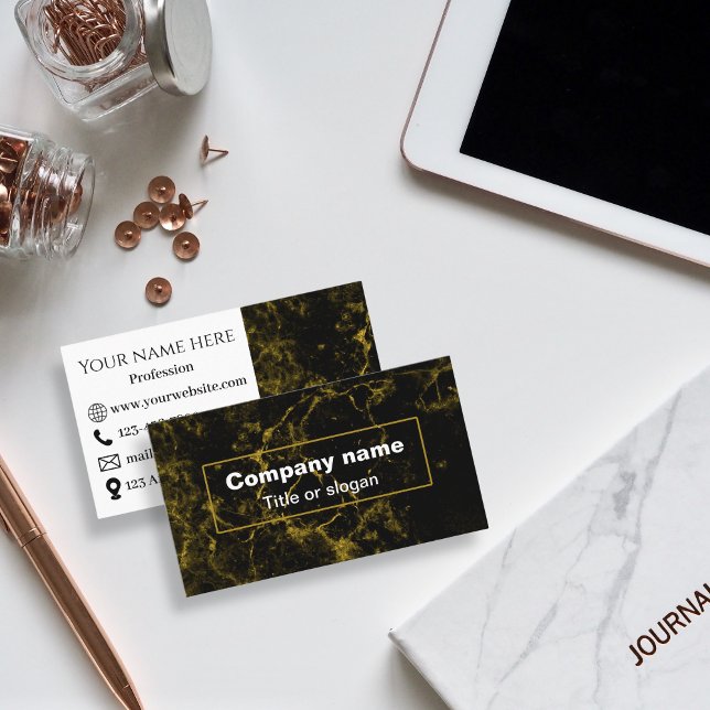 Schwarz-Gold-Marmor Visitenkarte (Von Creator hochgeladen)