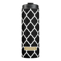Schwarz-Gold-Marokkanisches Quatrefolienmonogramm