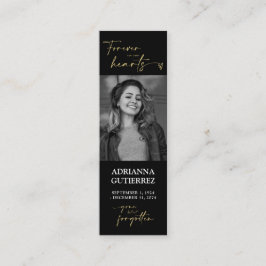 Schwarz-Gold-Minimal-Script-Foto-Memorial Gedicht Mini Visitenkarte