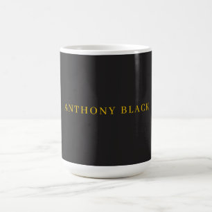 Schwarz & Gold Minimalist Schlicht Elegant Eigener Kaffeetasse