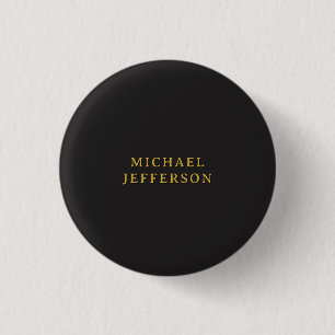 Schwarz & Gold Minimalist Schlicht Modern Eigener  Button