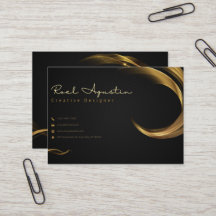 Schwarz-Gold-Minimalistische Designerkarte