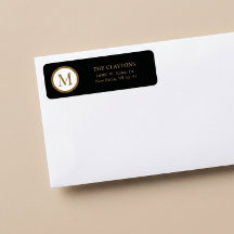 Schwarz-Gold-Mittelpunkt-Siegel-Monogramm