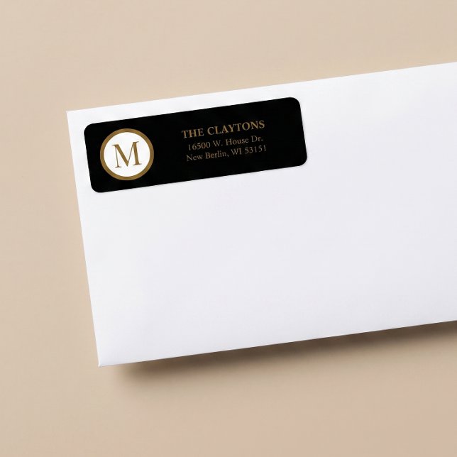 Schwarz-Gold-Mittelpunkt-Siegel-Monogramm (Von Creator hochgeladen)