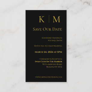 Schwarz-Gold-Modern-Save the Date- Visitenkarte
