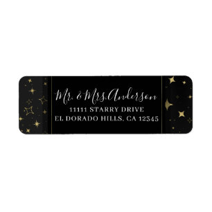 Schwarz & Gold Moderne Himmlische Mond Sterne Hoch