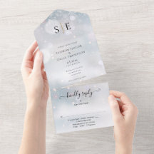 Schwarz-Gold-Mongram-Winterhochzeit