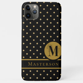 Schwarz-Gold-Monogramm-Buchstaben "R" mit Nachname Case-Mate iPhone Hülle