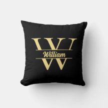 Schwarz-Gold-Monogramm | Elegantes Anfangsskript