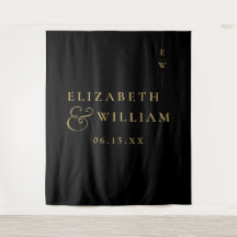 Schwarz-Gold-Monogramm-Hochzeitsstift - Hintergrun