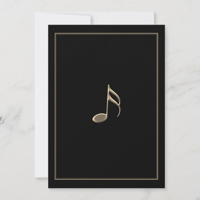 Schwarz-Gold-Musik-Border-Note-Karte Karte (Vorderseite)
