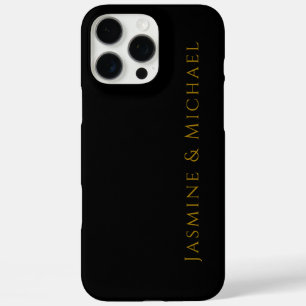 Schwarz/Gold Niedlicher Minimalistischer Name iPhone 16 Pro Max Hülle