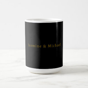 Schwarz/Gold Niedlicher Minimalistischer Name Kaffeetasse