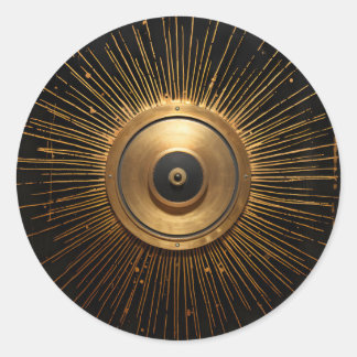 Schwarz-Gold-Okkultistisch-Böses Auge Runder Aufkleber