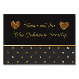 Schwarz-Gold-Party- oder Hochzeitskarten Tischnummer