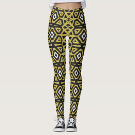Schwarz-Gold-Patente, wenn Leggings mit Funky Trib
