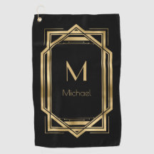Schwarz-Gold-Personalisiert-Monogramm | Geometrisc