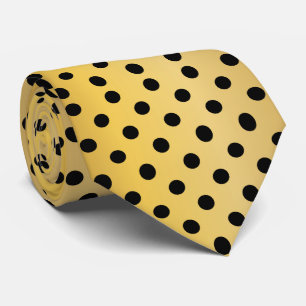 Schwarz-Gold-Polka-Dots-Muster Krawatte
