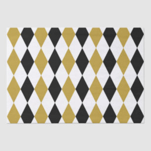 Schwarz-Gold-Raute Seidenpapier