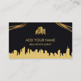 Schwarz/Gold Real Agent Anwesen Business Card druc Visitenkarte