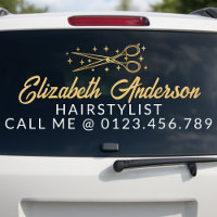 Schwarz & Gold Retro-Typografie Friseur Auto