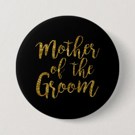 Schwarz-Gold-Script-Mutter der Groom-Taste Button