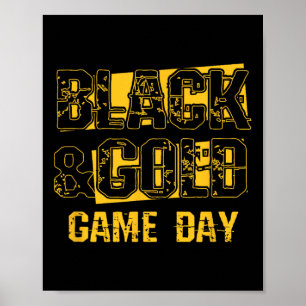 Schwarz-Gold-Shirt-Spiel-Tag High School Fußball Poster