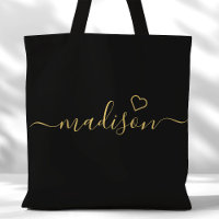 Schwarz-Gold-Signatur-Script-Bridesmaid-Geschenk