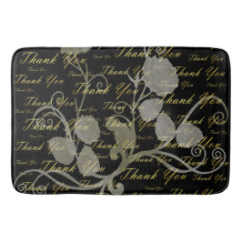 Schwarz, Gold, Silber, vielen Dank, Blume, Badematte