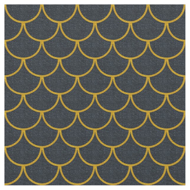 Schwarz-Gold-Skaliermuster Stoff (Nahaufnahme)