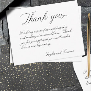 Schwarz-Gold-Splash-Hochzeit Dankeskarte