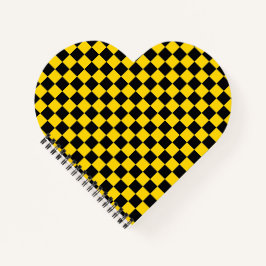 Schwarz & Gold Square Box Muster Herz geformt Notizbuch