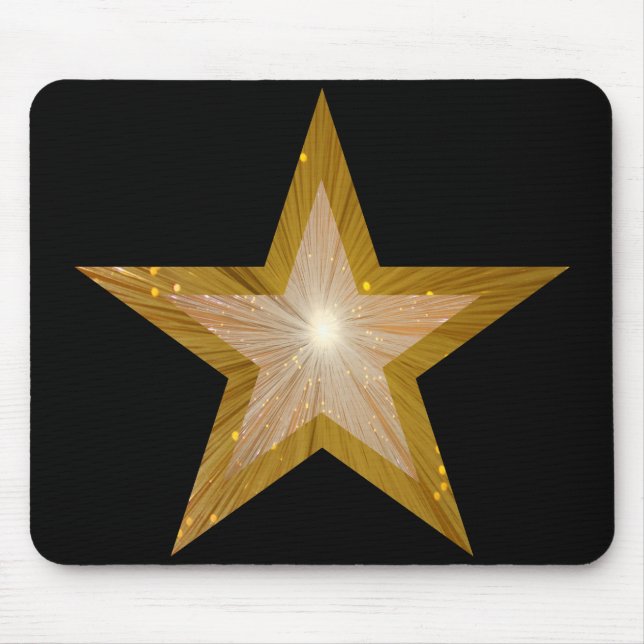 Schwarz-Gold-Star-Mousepad Mousepad (Vorne)