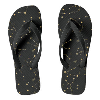 Schwarz-Gold-Sternbilder Flip Flops