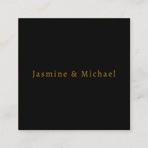 Schwarz & Gold Süß Minimalistisch Eigener Name Begleitkarte