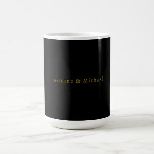 Schwarz & Gold Süßer Minimalistischer Eigenname Kaffeetasse