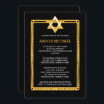 Schwarz | Gold Tone Star von David Bar Mitzvah Einladung<br><div class="desc">Einfache und elegante Schwarz-Gold-Ton Star von David Bar Mitzvah Feier Einladung. Originelles Design erstellt von Holiday Hearts Designs (alle Rechte vorbehalten). Wenn Sie Hilfe bei der Personalisierung dieses Designs für Ihre Veranstaltung benötigen,  schicken Sie uns bitte eine E-Mail an info@holidayheartsdesigns.com und wir helfen Ihnen gerne weiter.</div>