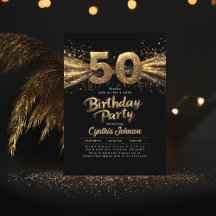 Schwarz-Gold-Typografie 50. Geburtstag
