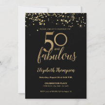 Schwarz-Gold-Typografie 50 und fabelhaft