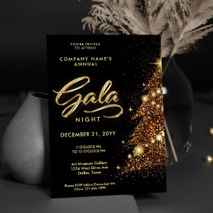 Schwarz-Gold-Urlaub Gala Party Business Einladung