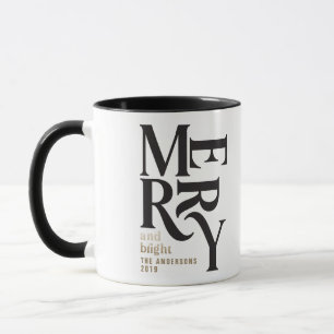 Schwarz & Gold Vintage Merry Chritsmas Gunst Gesch Tasse